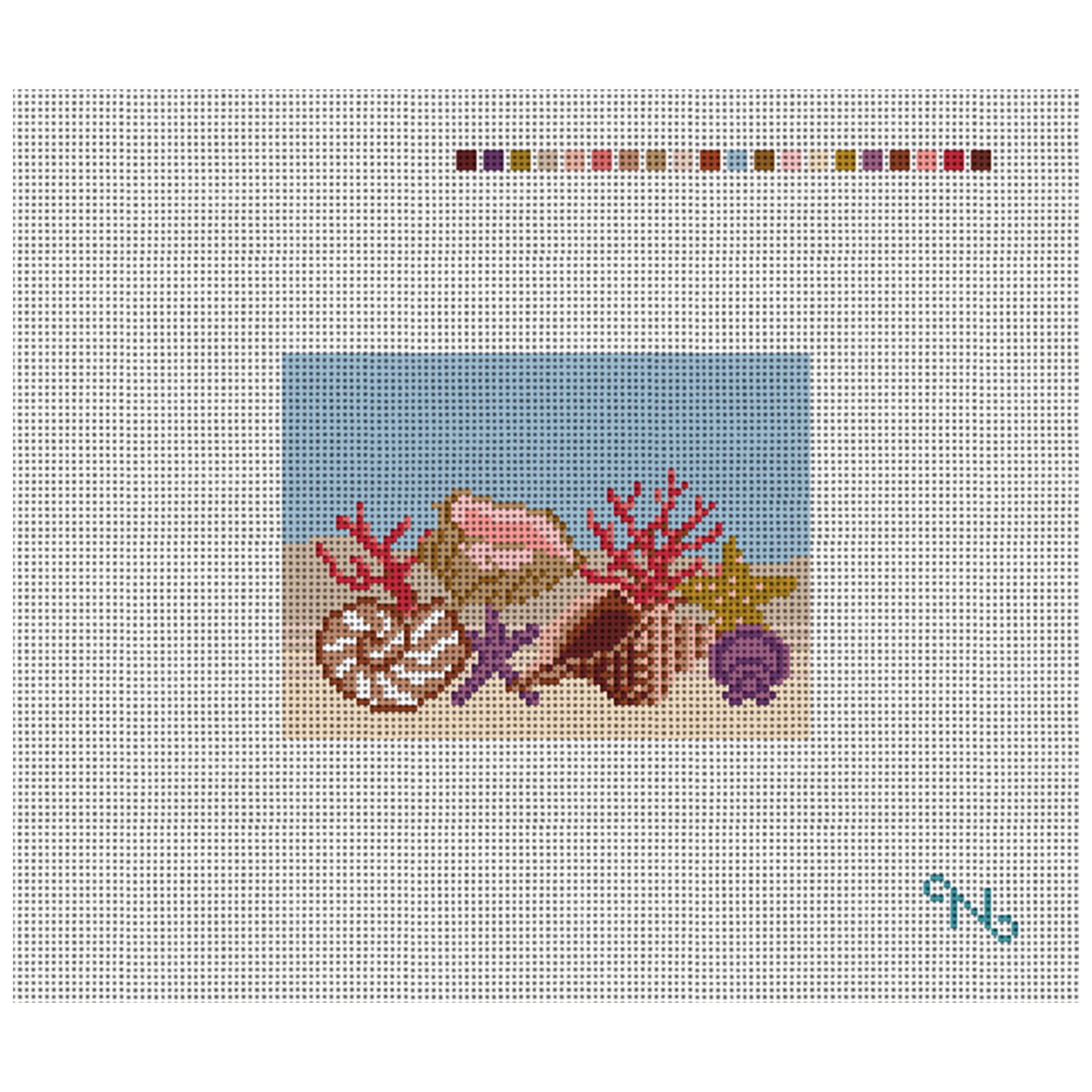 Seashell Needlepoint Card Wallet Kit