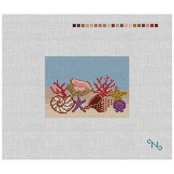 Seashell Needlepoint Card Wallet Kit