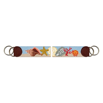 Seashell Needlepoint Key Fob