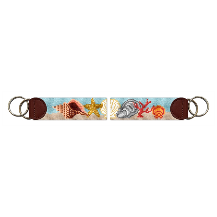 Seashell Needlepoint Key Fob