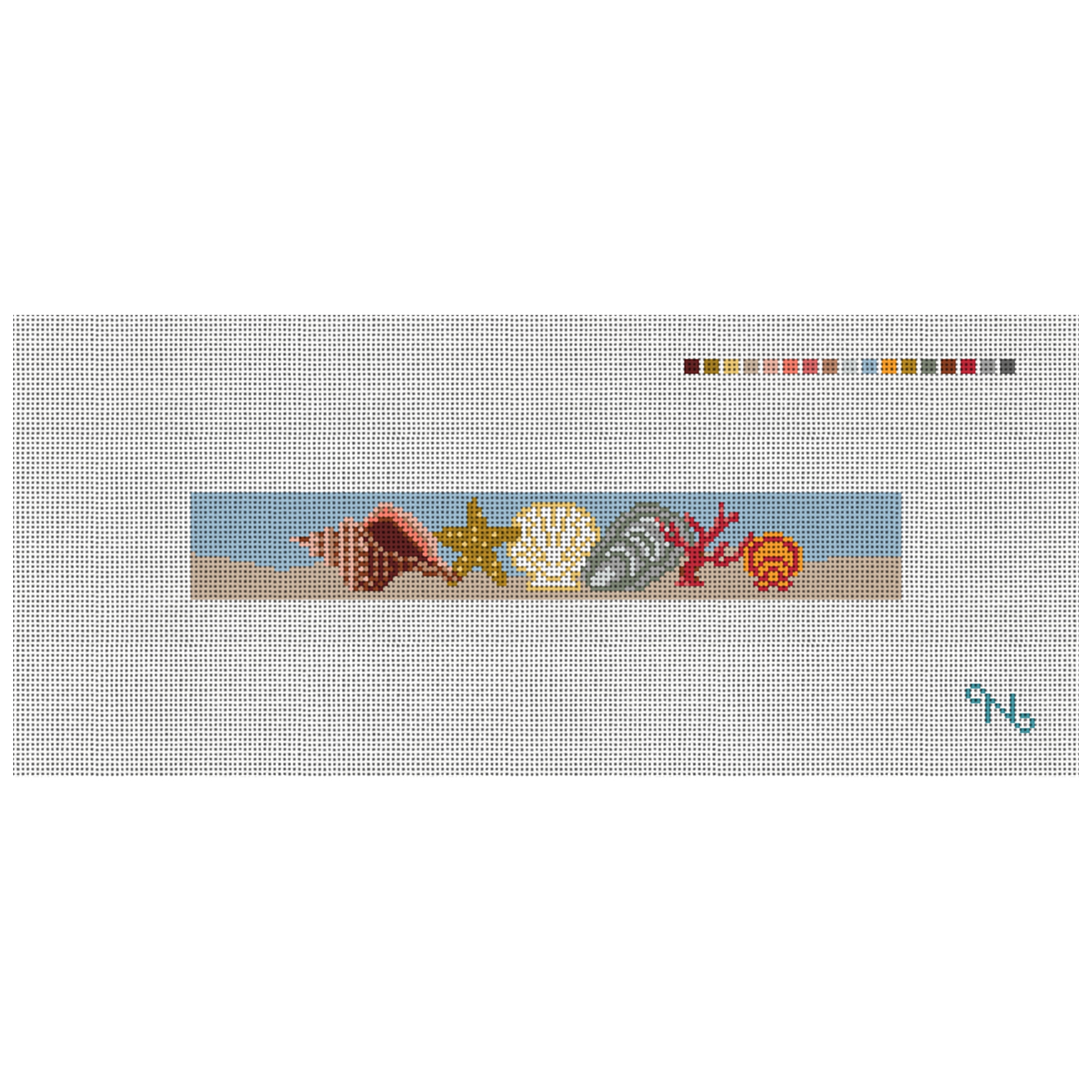 Seashell Needlepoint Key Fob Kit