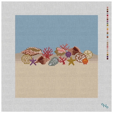 Seashell Needlepoint Pillow Kit