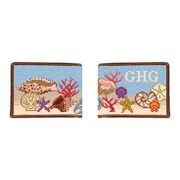 Seashell Needlepoint Wallet