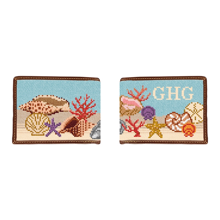 Seashell Needlepoint Wallet