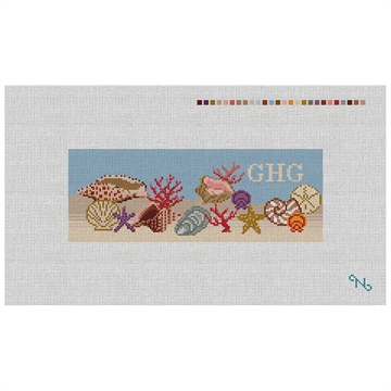 Seashell Needlepoint Wallet Kit