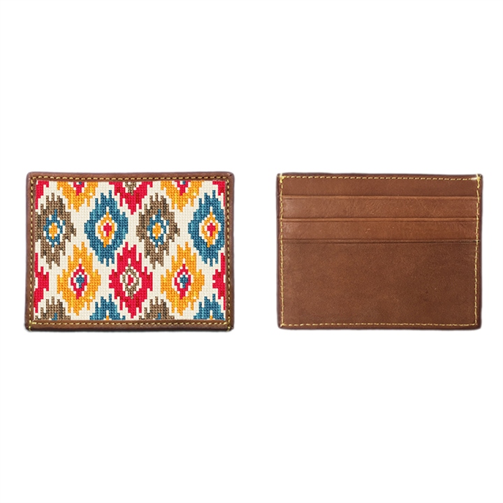 Sebah Ikat Needlepoint Card Wallet