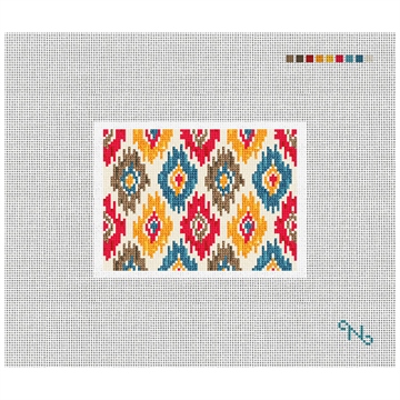 Sebah Ikat Needlepoint Card Wallet Kit Stitched Preview