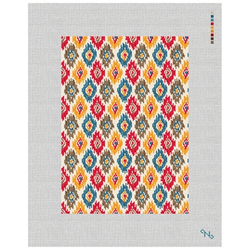 Sebah Ikat Womens Trifold Wallet Needlepoint Kit Stitched Preview