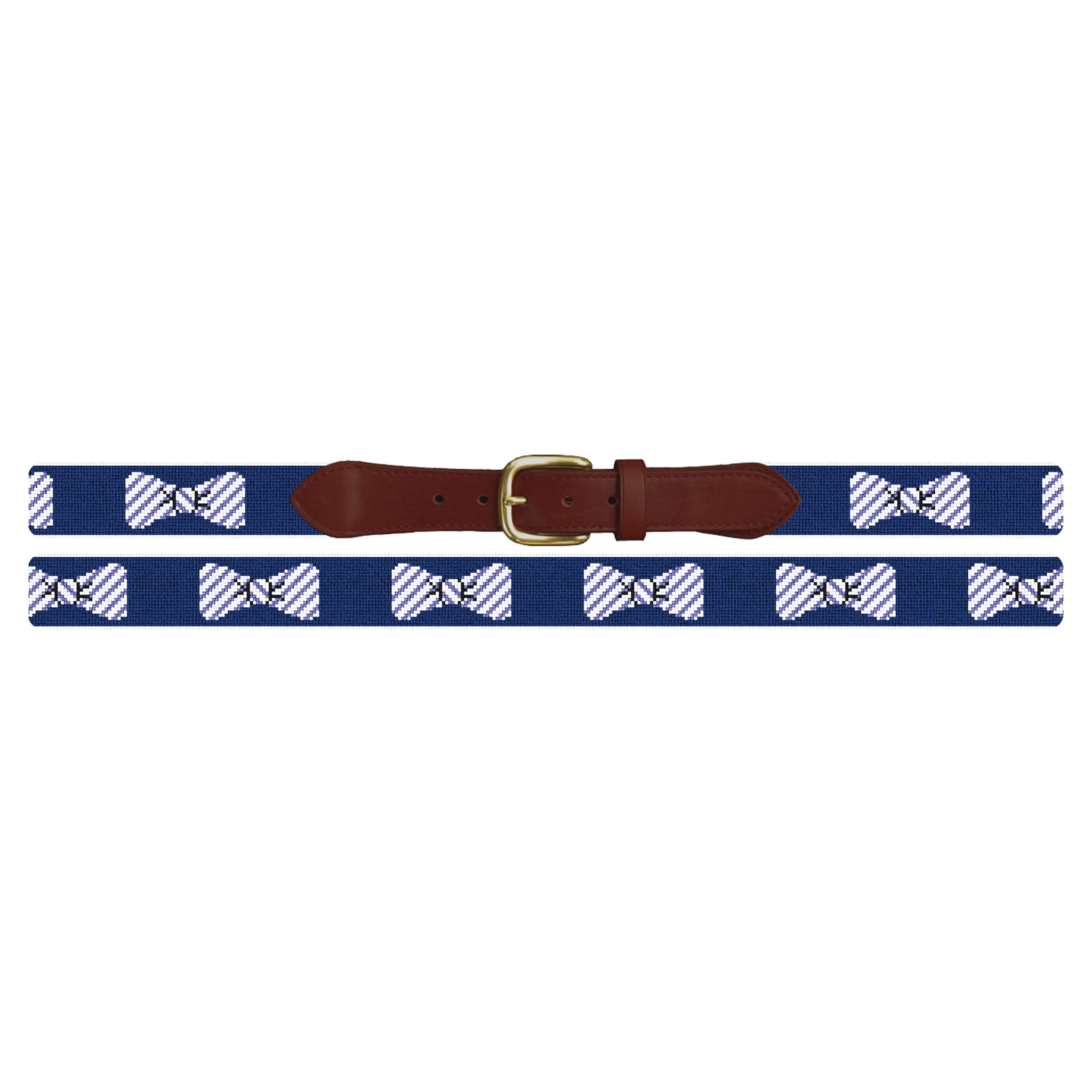 Seersucker Bow Ties Needlepoint Belt