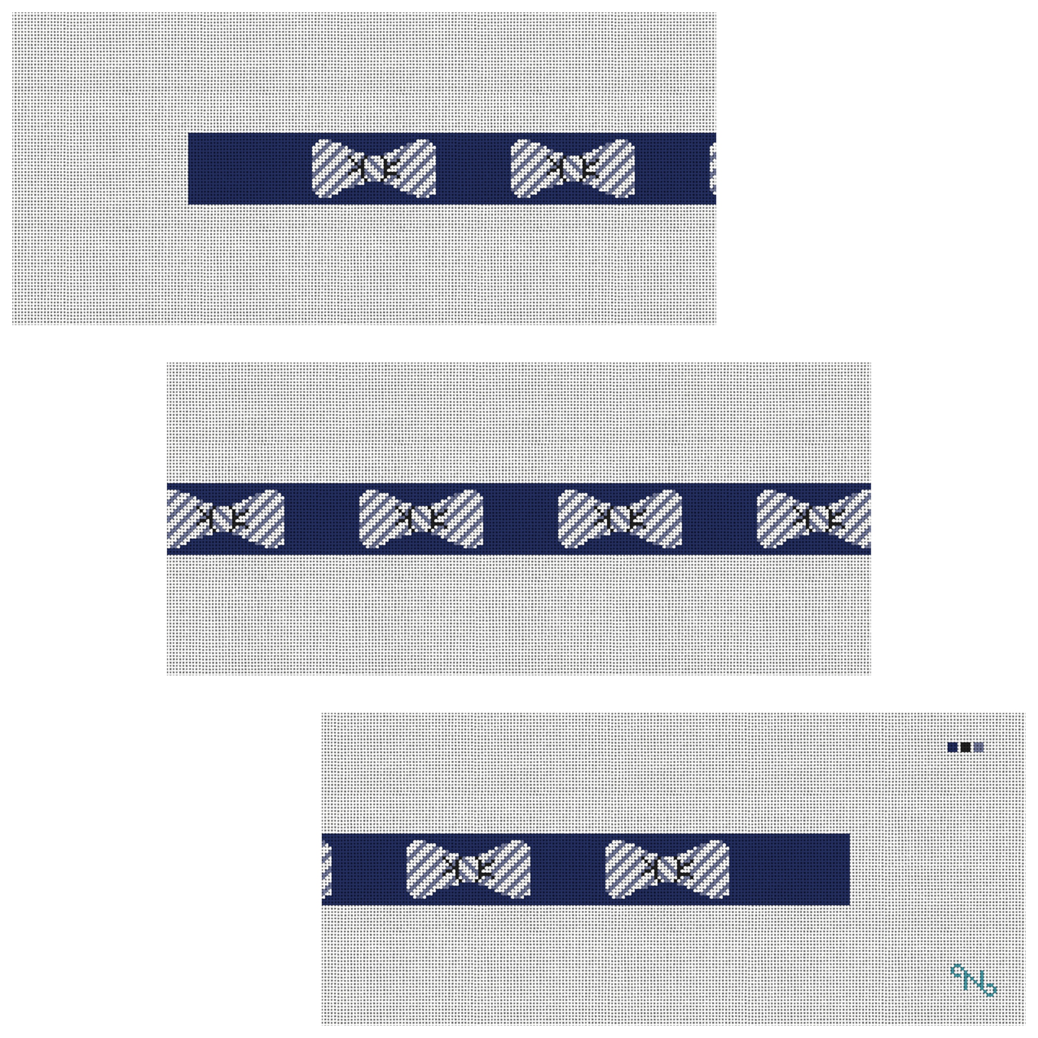 Seersucker Bow Ties Needlepoint Belt Kit