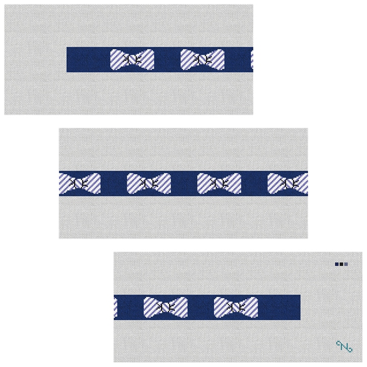 Seersucker Bow Ties Needlepoint Belt Kit Stitched Preview