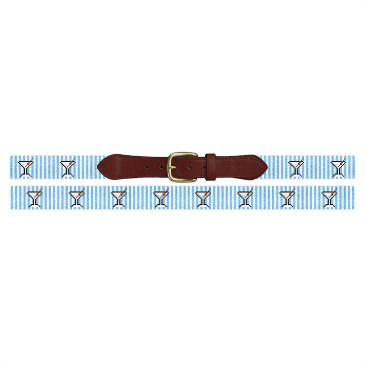 Seersucker Martini Needlepoint Belt