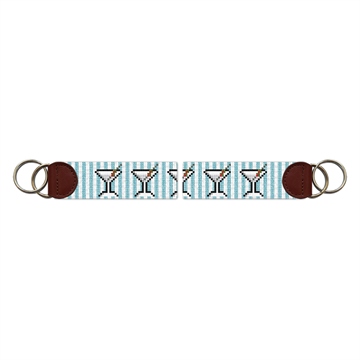 Seersucker Martini Needlepoint Key Fob