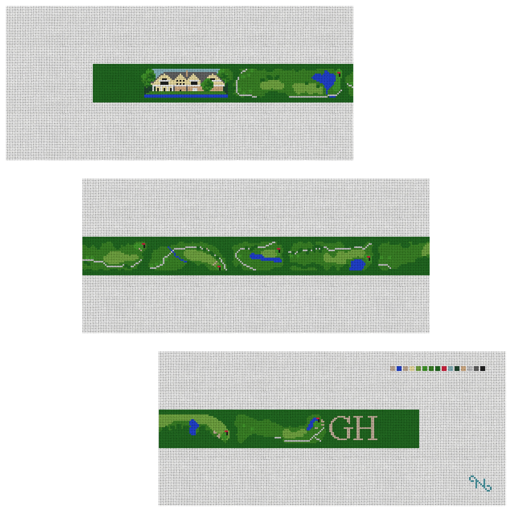 Settindown Creek Golf Needlepoint Belt Kit