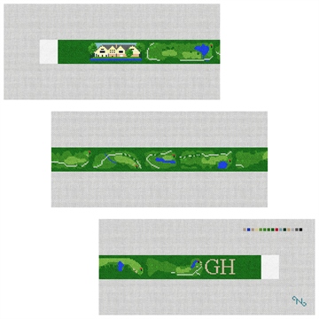 Settindown Creek Golf Needlepoint Belt Kit Stitched Preview