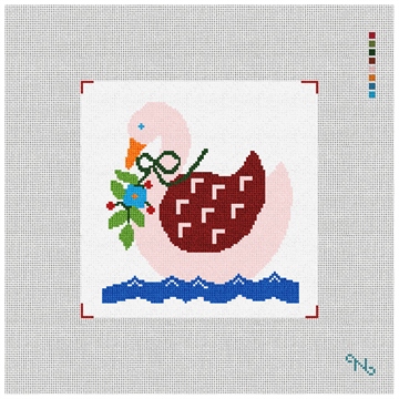 Seven Swans A-Swimming Needlepoint Kit Stitched Preview