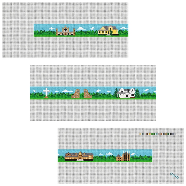Sewanee Tennessee Needlepoint Belt Kit Stitched Preview