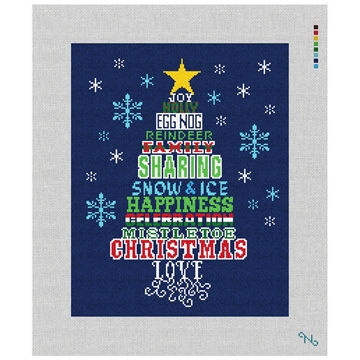 Sharing Christmas Tree Needlepoint Kit Stitched Preview