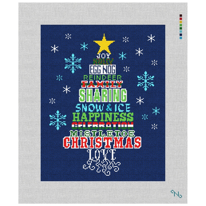 Sharing Christmas Tree Needlepoint Kit Stitched Preview