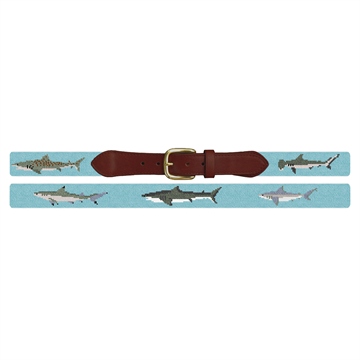 Shark Needlepoint Belt