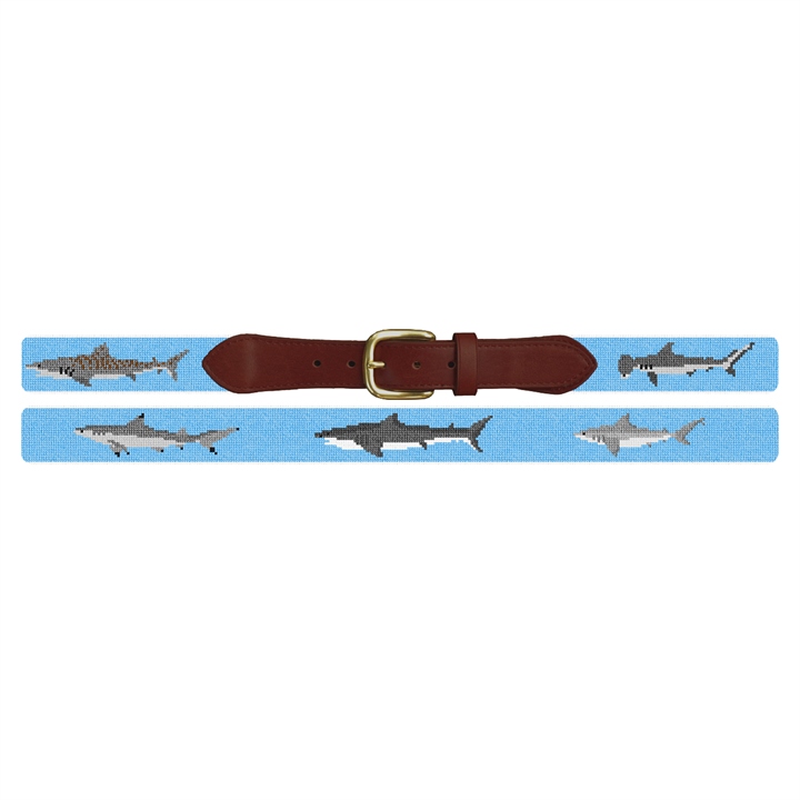 Shark Needlepoint Belt