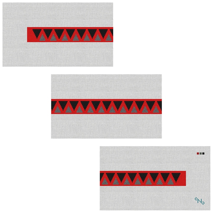 Shark Tooth Hatband Needlepoint Kit Stitched Preview