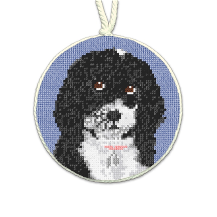 Sheepadoodle Needlepoint Ornament 
