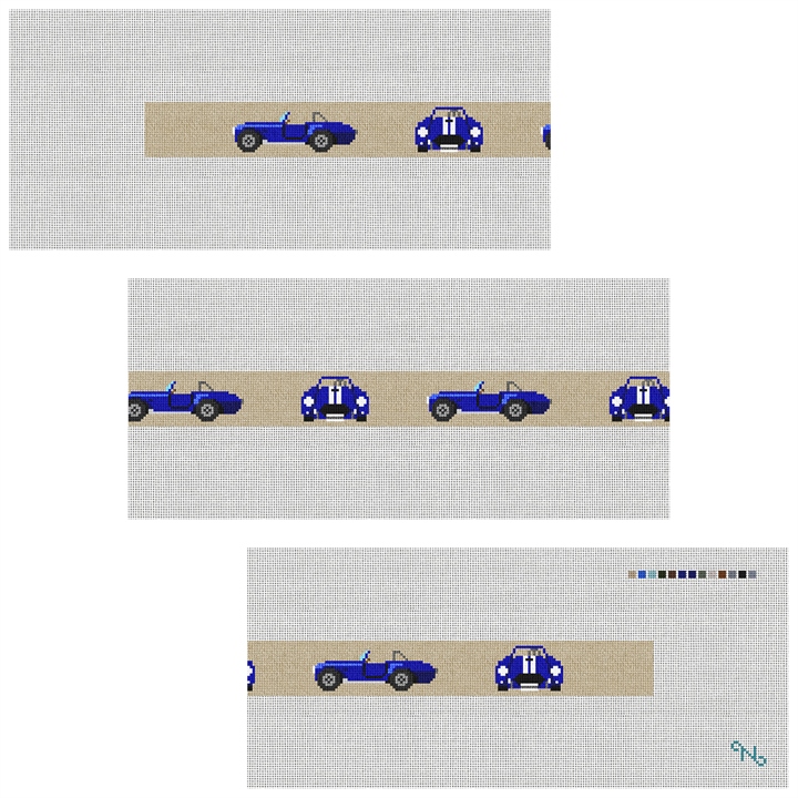 Shelby Cobra Needlepoint Belt Kit Stitched Preview