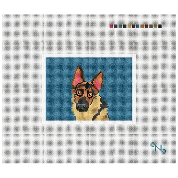Shepherd Portrait Needlepoint Card Wallet Kit Stitched Preview