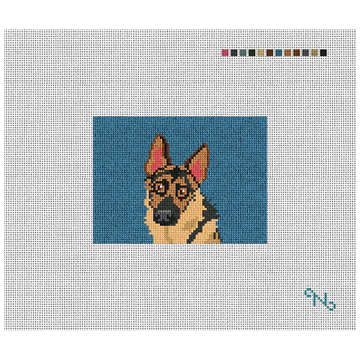 Shepherd Portrait Needlepoint Card Wallet Kit Stitched Preview