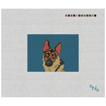 Shepherd Portrait Needlepoint Card Wallet Kit