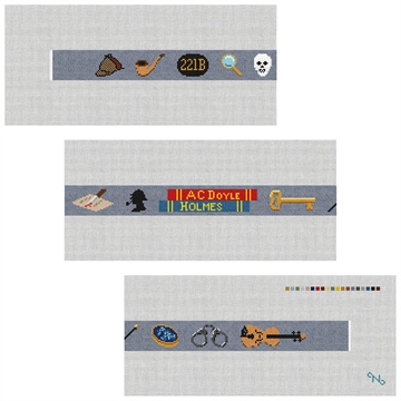 Sherlock Holmes Needlepoint Belt Kit Stitched Preview