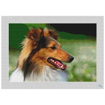 Shetland Sheepdog Needlepoint Kit Stitched Preview