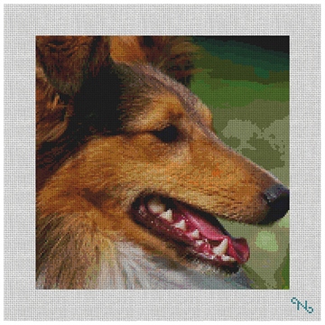 Shetland Sheepdog Needlepoint Pillow Kit