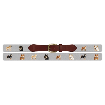 Shiba Inu Needlepoint Belt
