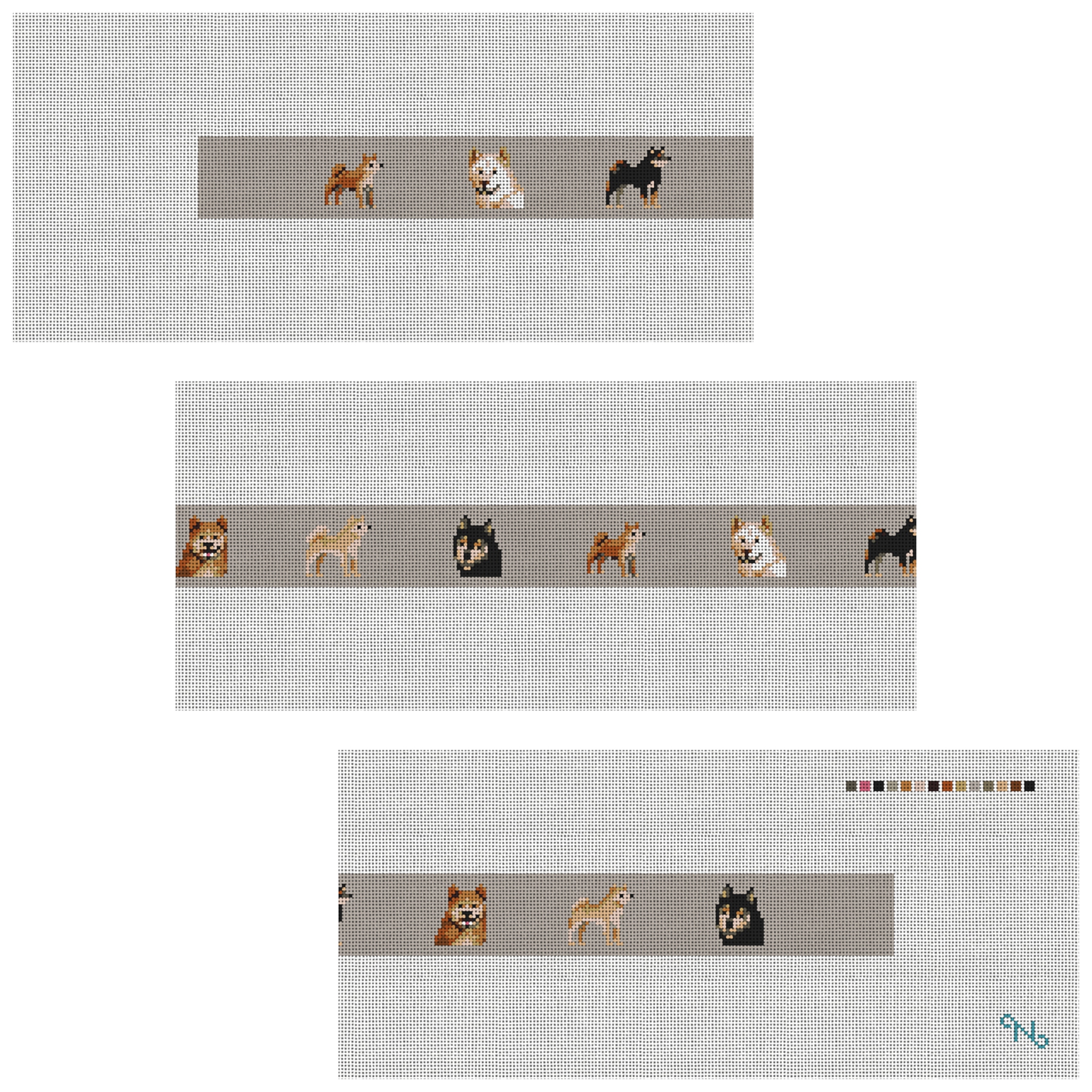 Shiba Inu Needlepoint Belt Kit