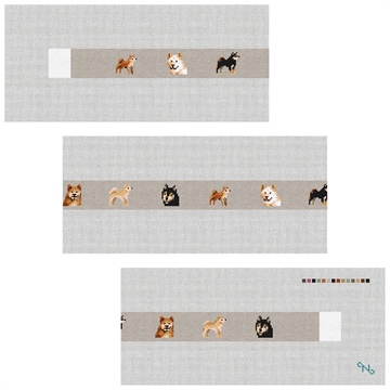 Shiba Inu Needlepoint Belt Kit Stitched Preview
