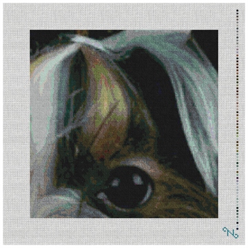 Shih Tzu Needlepoint Pillow Kit Stitched Preview