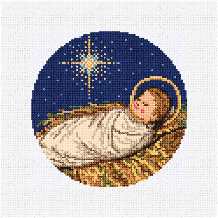 Silent Night Jesus Needlepoint Ornament Kit