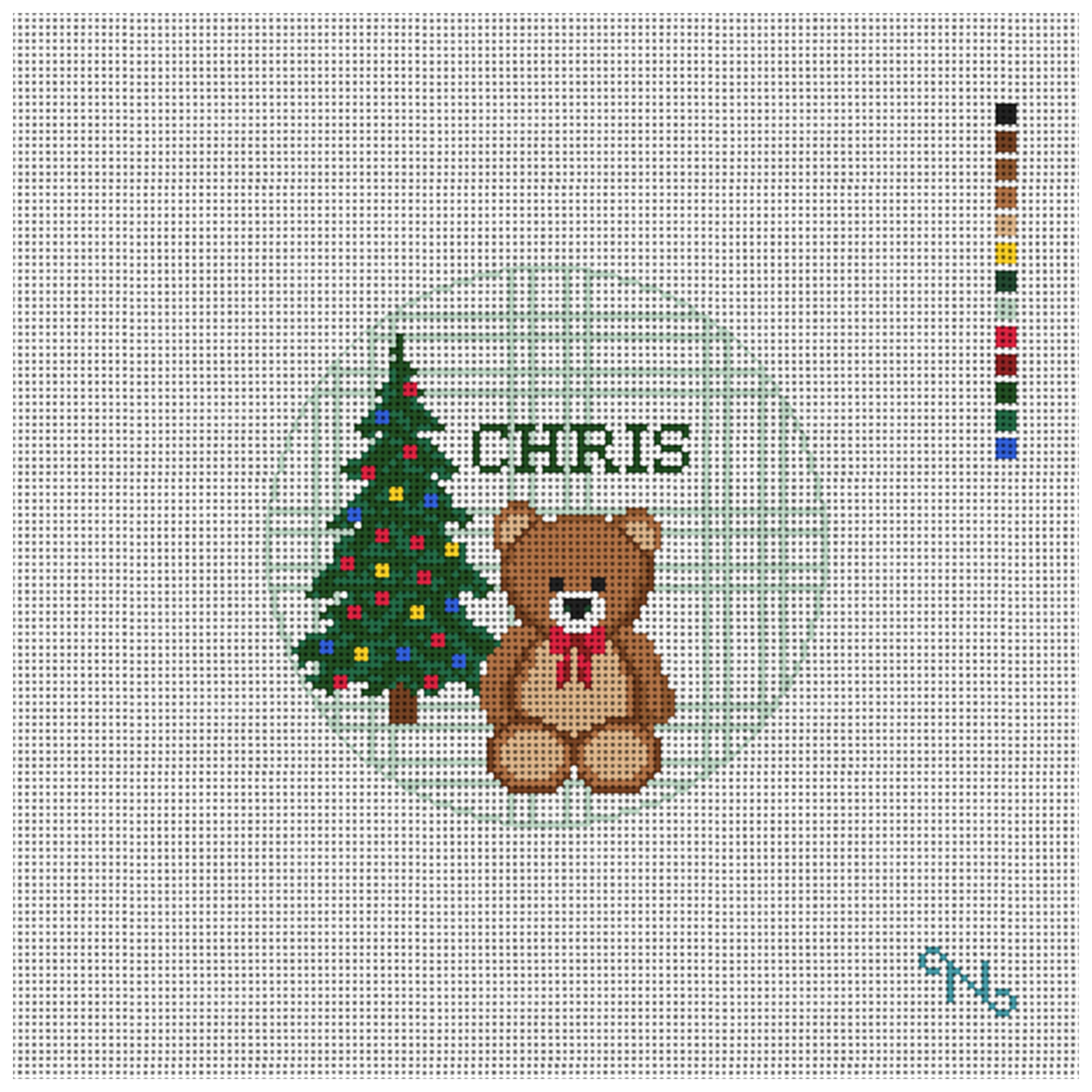 Simple Sentiment Green Needlepoint Ornament Kit