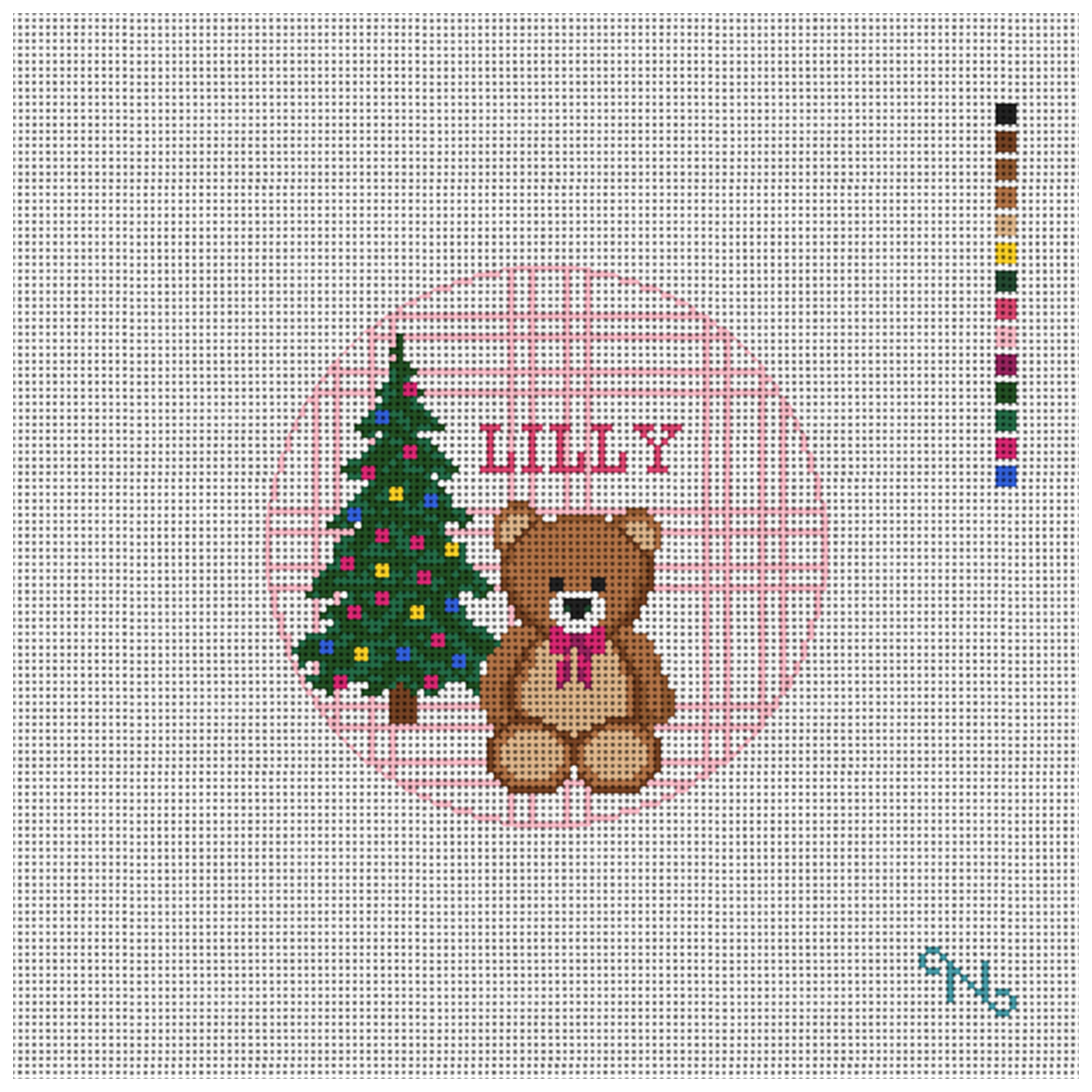 Simple Sentiment Pink Needlepoint Ornament Kit