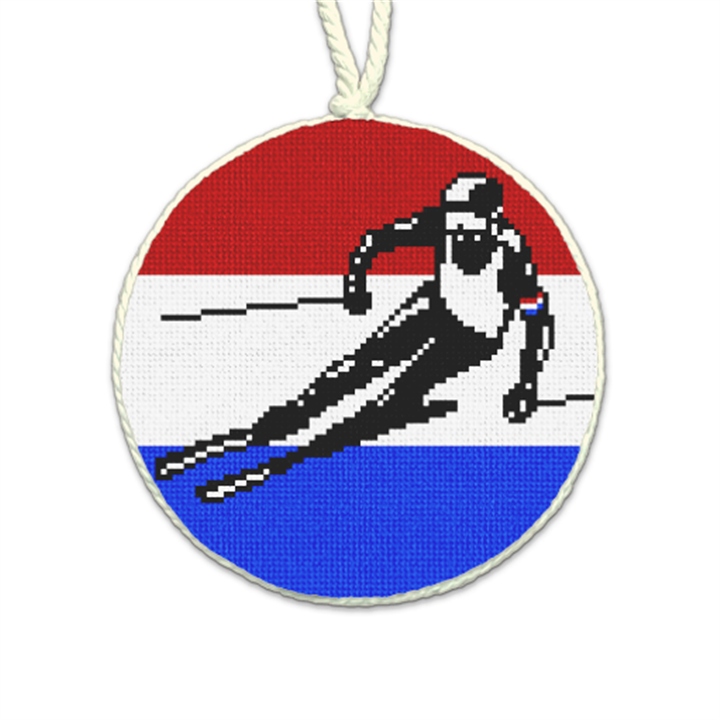Ski Racer Needlepoint Ornament