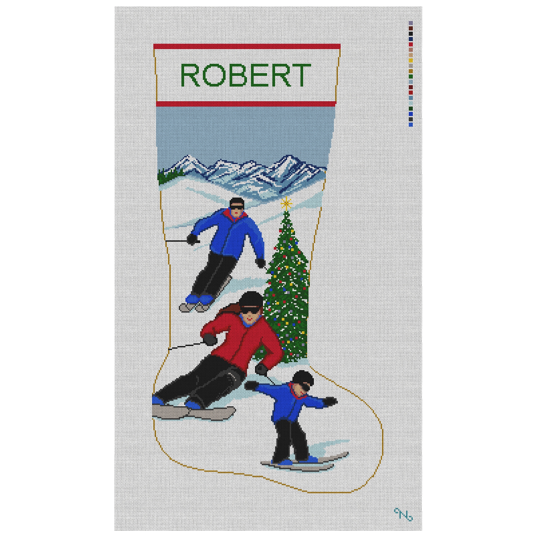 Ski Slopes Christmas Stocking Needlepoint Kit