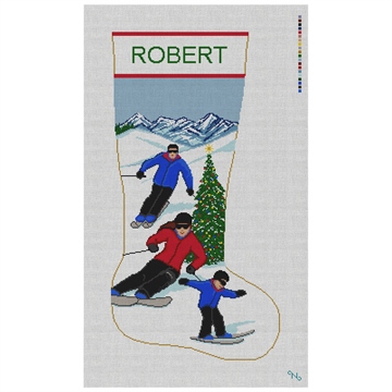 Ski Slopes Christmas Stocking Needlepoint Kit