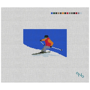 Skiing Needlepoint Card Wallet Kit