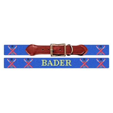 Skiing Needlepoint Dog Collar