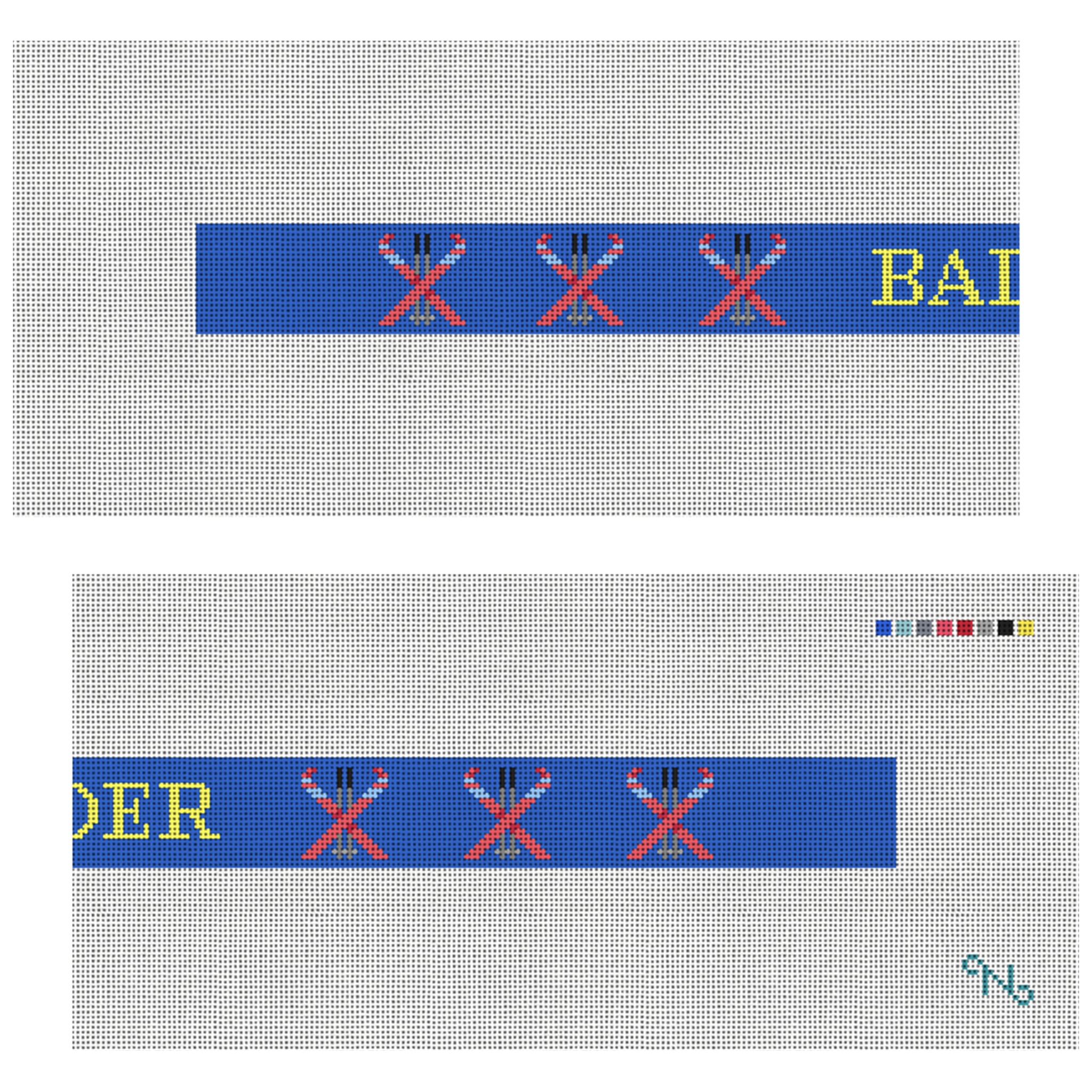Skiing Needlepoint Dog Collar Kit