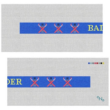 Skiing Needlepoint Dog Collar Kit Stitched Preview