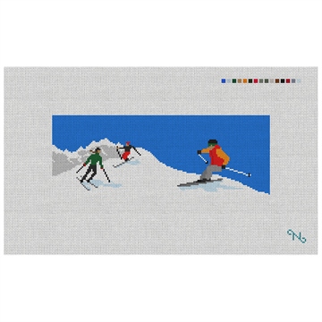 Skiing Needlepoint Flask Kit