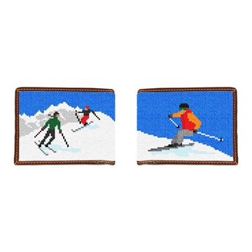 Skiing Needlepoint Wallet 